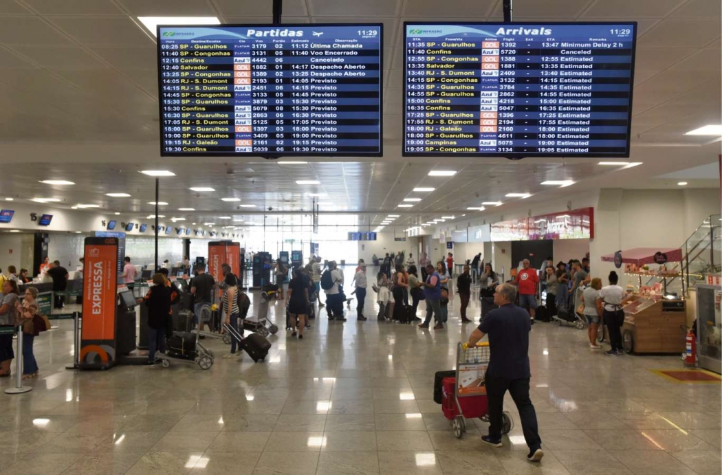 Saguão da sala de embarque do novo Aeroporto de Vitória . Crédito: Vitor Jubini - 24/04/2019