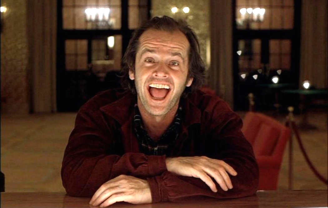 Jack Nicholson em ação no filme "O Iluminado" (1980). Crédito: Warner/Divulgação