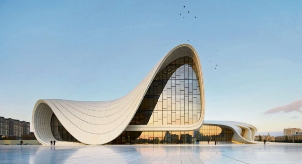 O Heydar Aliyev Center é um complexo de edifícios em Baku, no Azerbaijão, projetado pela arquiteta iraquiana e britânica Zaha Hadid