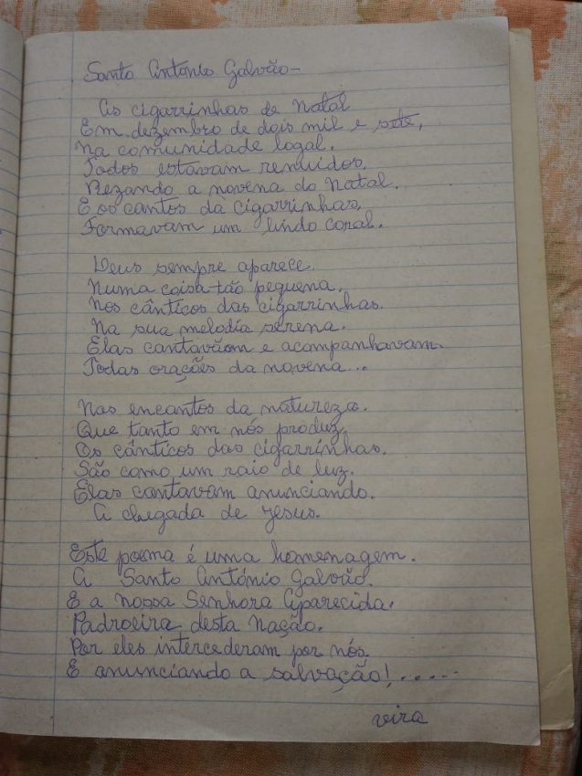 Idosa de Domingo Martins completa 100 anos lendo e escrevendo poesias e indo ao forró. Crédito: Arquivo Pessoal