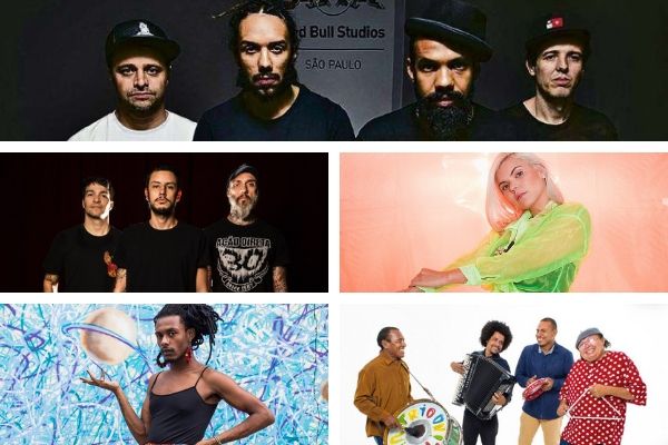 Atrações do Viradão Vitória 2019: Baiana System, Dead Fish, Duda Beat, Liniker e Trio Virgulino. Crédito: Montagem