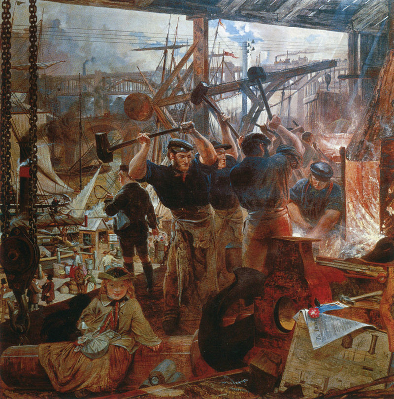 A Revolução Industrial numa tela de William Bell Scott. Crédito: William Bell Scott/Reprodução