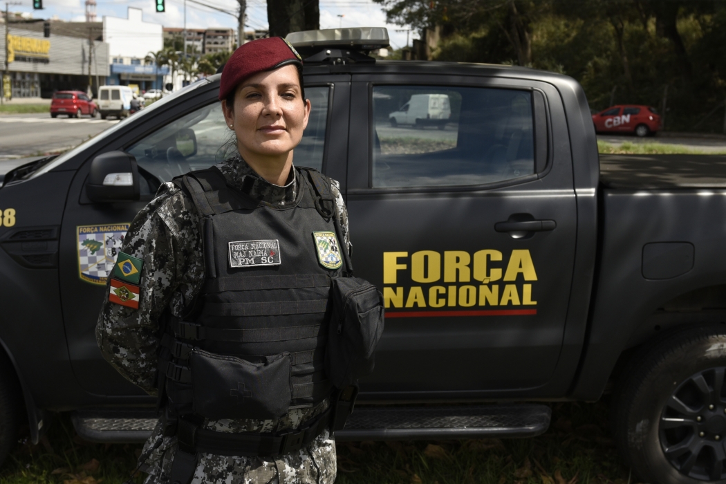 Major Naíma Amarante comanda a atuação da Força Nacional em Cariacica. Crédito: Vitor Jubini