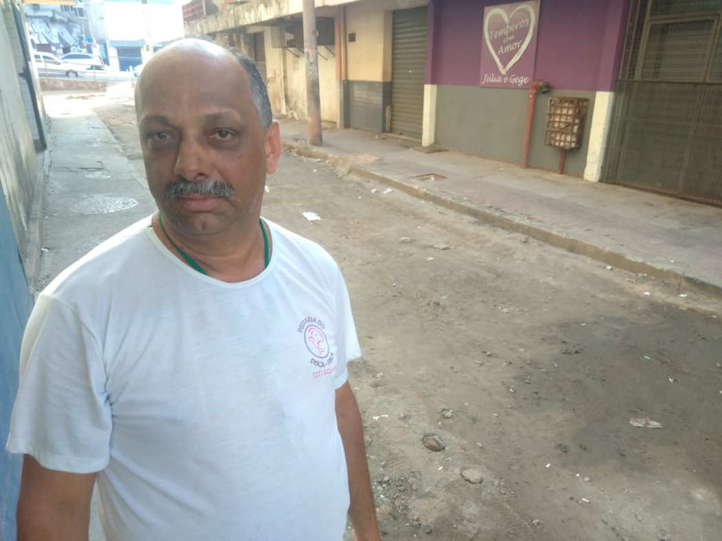 Comerciante prejudicado pela obra . Crédito: Caique Verli