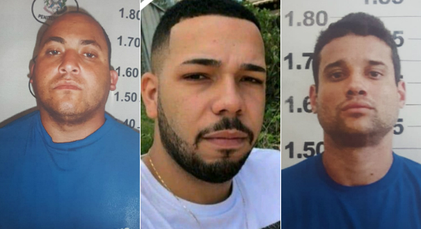 Willian Zanoli (Terceirão), Igor Mamute e Reinaldo, o Juninho, estão foragidos. Crédito: Divulgação | Polícia Civil