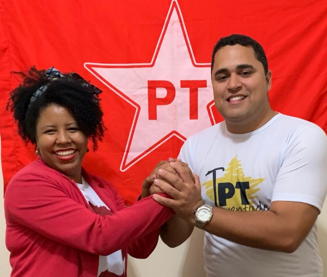 Jackeline Rocha recebe apoio de André Lopes na eleição à presidência estadual do PT. Crédito: André Lopes