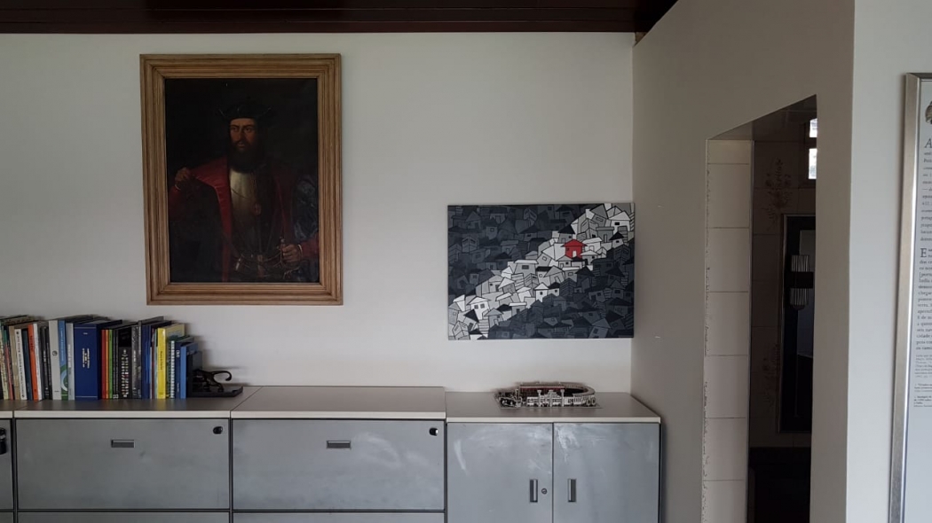 A tela do artista capixaba Handerson Chic ganhou um espaço especial na sala da presidência do Vasco. Crédito: Acervo Pessoal